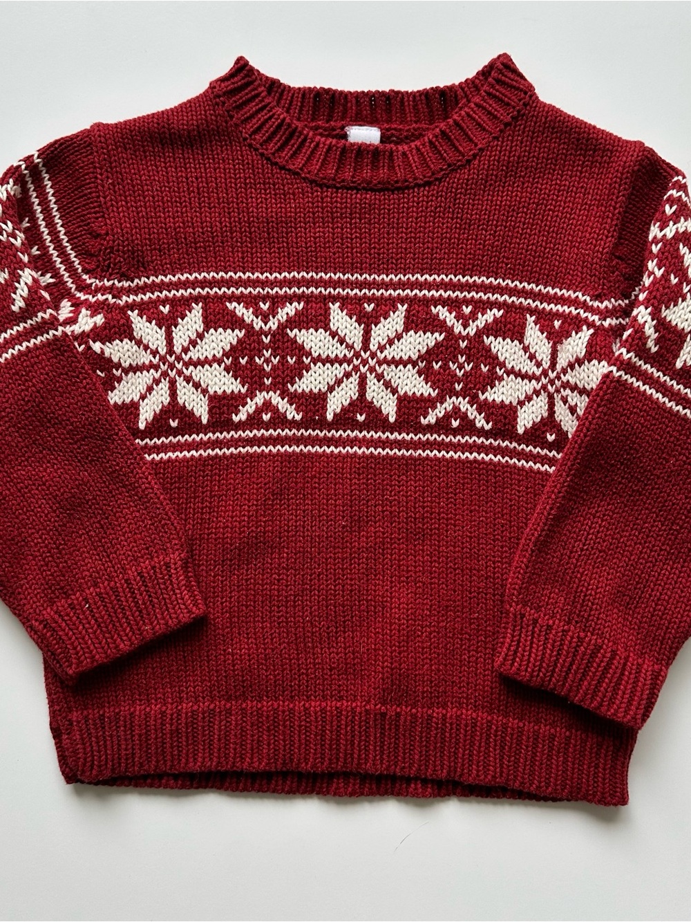 Vintage Baby Gap Nordic Knit Sweater 3T Red